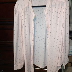 Heart button up blouse